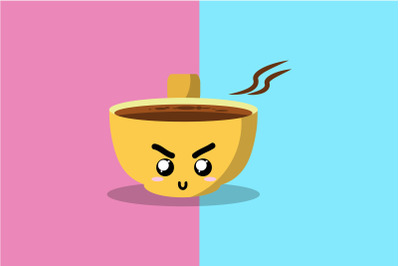 Kawaii Cute Cup Coffee Art Illustration