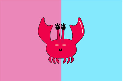 Kawaii Cute Red Crab