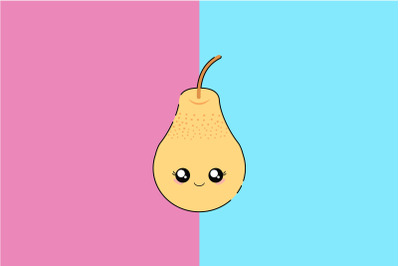 Kawaii Cute smile Pear