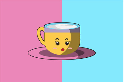 Kawaii Cute Cup Coffee Art Character