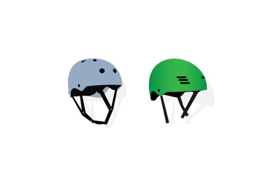 skateboard helmet simple vector illustration