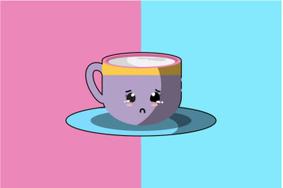 Kawaii Cute Colorful Cup Coffee Art