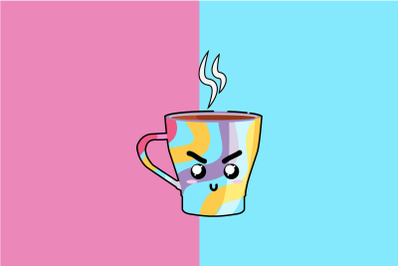 Kawaii Cute Hot Colorful Cup Coffee