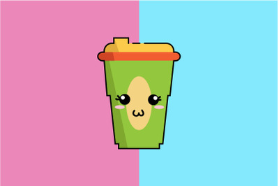 Kawaii Cute Green Coffee Cup