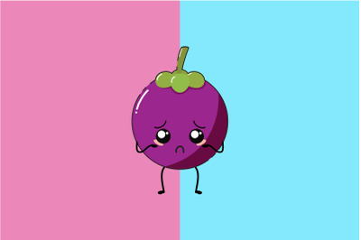 Kawaii Cute Sad Mangosteen