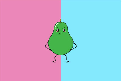 Kawaii Cute Very Angry Avocado