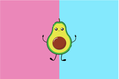 Kawaii Cute Smiling Avocado