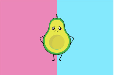 Kawaii Cute Angry Avocado