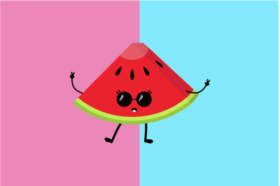 Kawaii Cute Watermelon Illustration