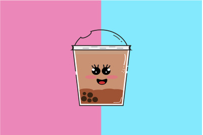 Kawaii Cute Ice Cup Illustration