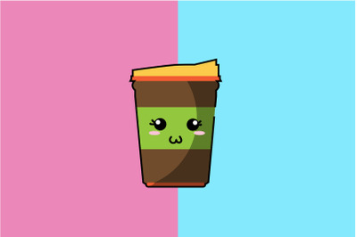 Kawaii Cute Green Coffee Cup