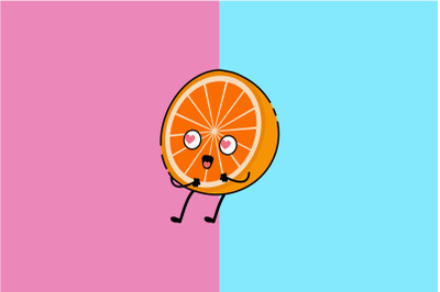 Kawaii Cute Orange Illustration