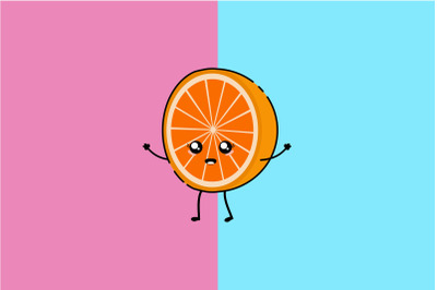 Kawaii Cute Orange Illustration