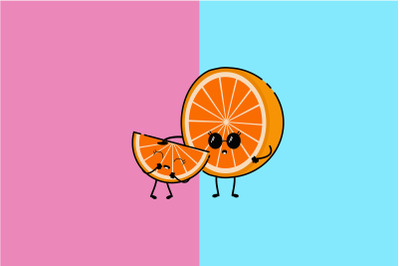 Kawaii Cute Orange Couple Art