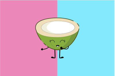 Kawaii Cute Laughing Coconut