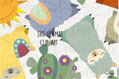 SVG Llama clipart. Set of digital clipart for scrapbooking