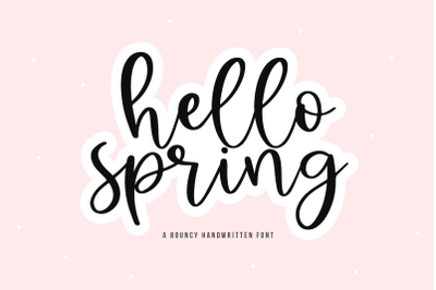 Hello Spring - Bouncy Script Font