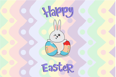 Easter Cute Bunny Egg Illustration