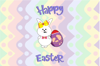 Easter Cute Bunny Egg Art Illustration