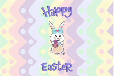 Easter Cute Bunny Egg Art Illustration