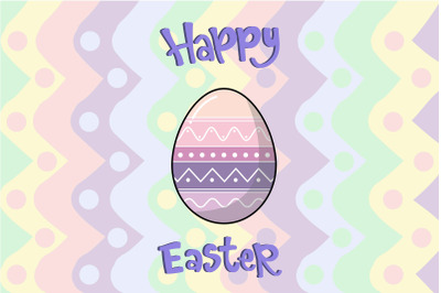 Easter Egg With Pink Geometric Pattern