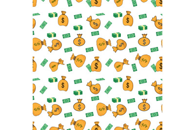 design patterns with ornaments of various forms of money bags