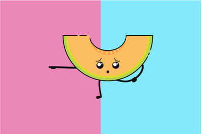 Kawaii Cute Melon Yoga Position