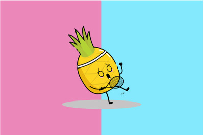 Kawaii Cute Pineapple Lose Playing Badminton