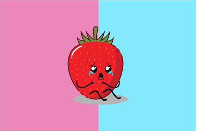 Kawaii Cute Crying Strawberry