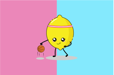 Kawaii Cute Lemon Basketball