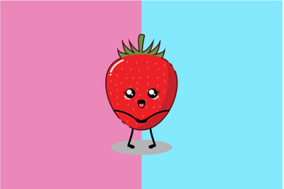 Kawaii Cute Happy Strawberry