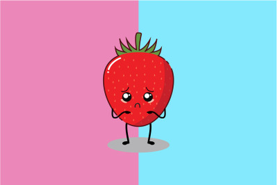 Kawaii Cute Strawberry Illustration