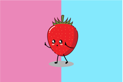 Kawaii Cute Strawberry Character