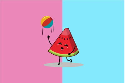 Kawaii Cute Watermelon Art Character