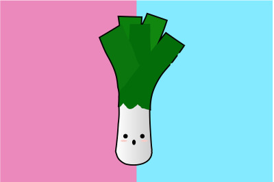 Kawaii Cute Leek Art