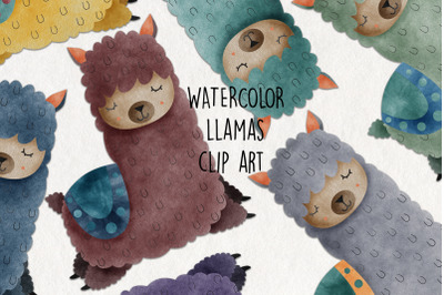 Watercolor Llama Clip Art
