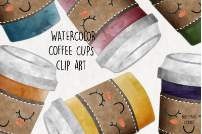 Watercolor Coffee Cups Clip Art. Coffee cup graphics