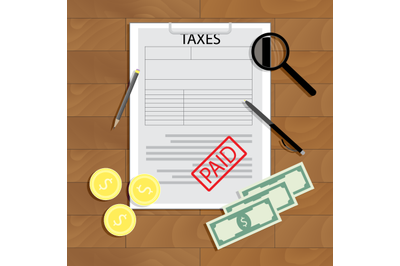 Taxes paid vector concept