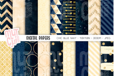 Blue Navy Digital Papers