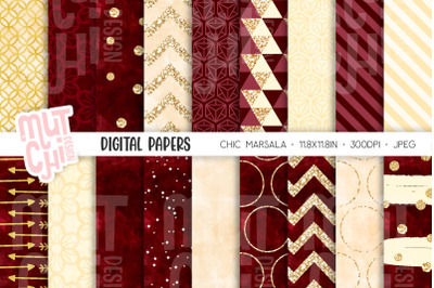 Marsala Chic Digital Papers