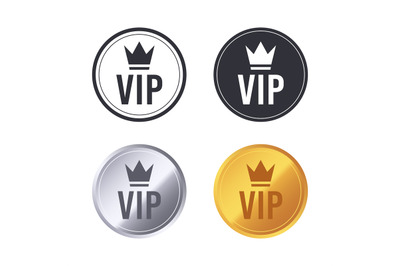 Vip icons. Exclusive vip club members pictogram, royal premium vip sym