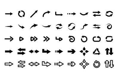 Web arrows. User pointer arrow sign, web interface pictograms, arrows