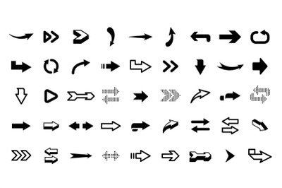 Graphic arrows. Modern interface graphic icons, arrowhead collection a