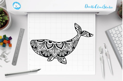 Whale Mandala SVG Cut Files&2C; Whale Mandala Clipart