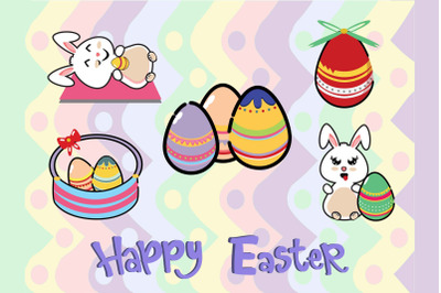 Easter Bunny Egg Vector 5  Bundle