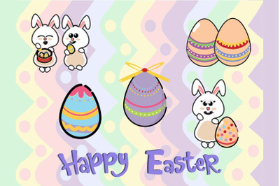 Easter Bunny Egg Vector Illustration 5  Bundle