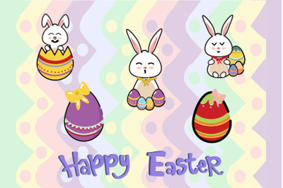 Easter Bunny Egg Vector Art Bundle