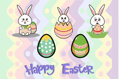 Easter Cute Bunny Egg 5 Bundle