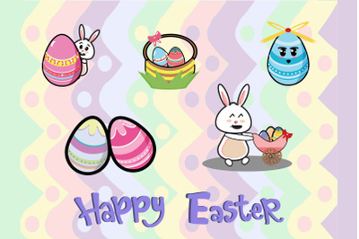 Easter Bunny Egg Vector Bundle