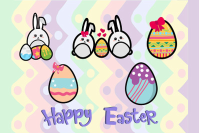 Easter Bunny Egg Vector Art